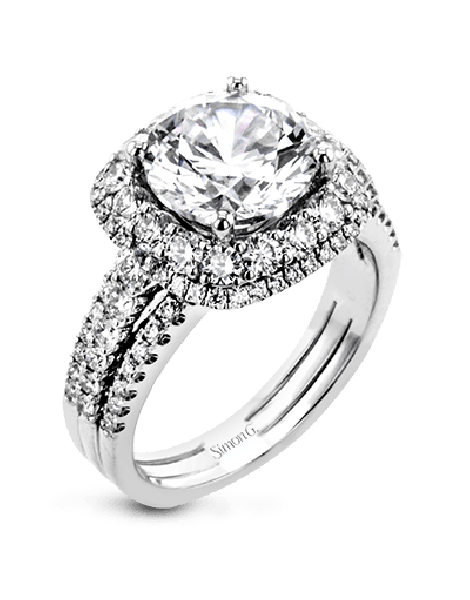 Engagement Ring in 18k Gold with Diamonds