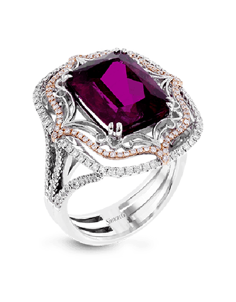 Color Ring in 18k Gold with Diamonds