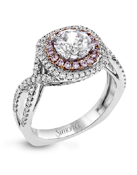 Engagement Ring in 18k Gold with Diamonds