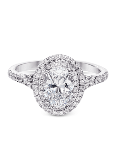 Engagement Ring in 18k Gold with Diamonds