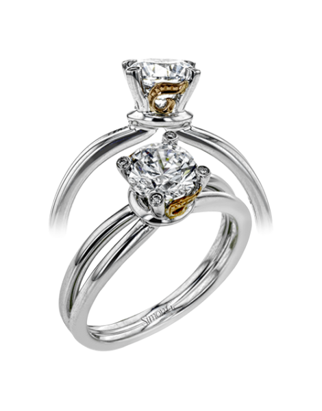 Engagement Ring in 18k Gold with Diamonds