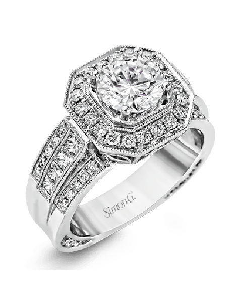 Engagement Ring in 18k Gold with Diamonds