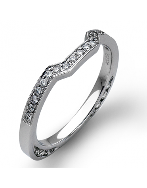 Wedding Band in 18k Gold with Diamonds