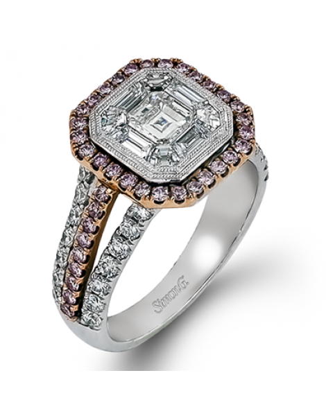 Engagement Ring in 18k Gold with Diamonds