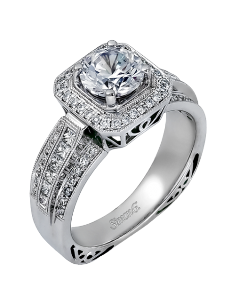 Engagement Ring in 18k Gold with Diamonds