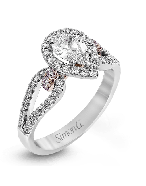 Engagement Ring in 18k Gold with Diamonds