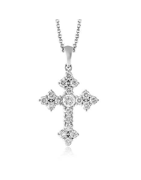 Cross Pendant in 18k Gold with Diamonds