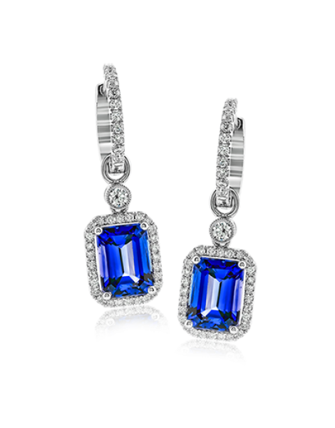 Color Earring in 18k Gold with Diamonds