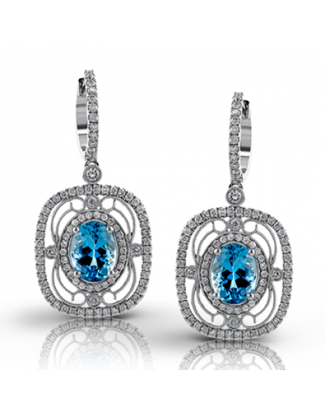 Color Earring in 18k Gold with Diamonds