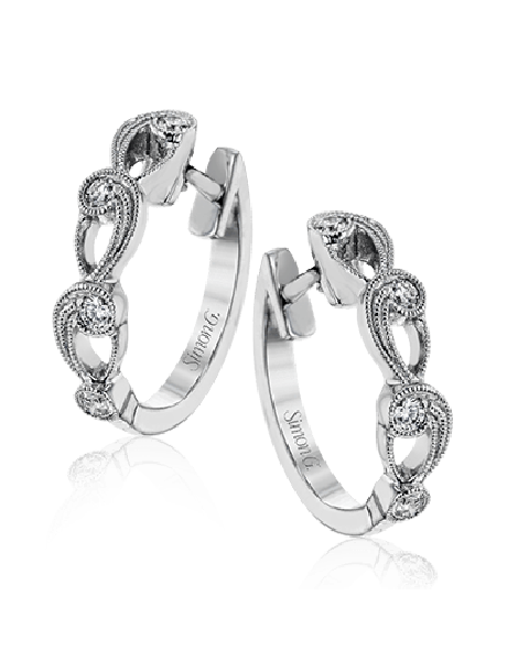 Hoop Earring in 18k Gold with Diamonds