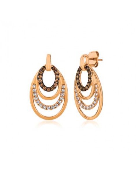 14K R/G EARR 0.76 DIA