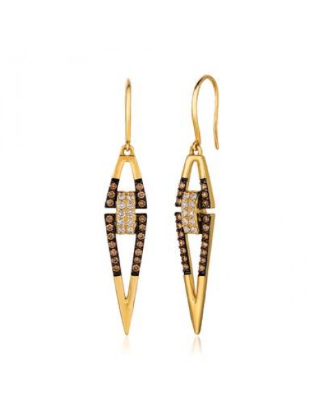 14K Y/G EARR 0.62 DIA