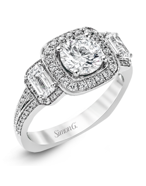 Engagement Ring in 18k Gold with Diamonds