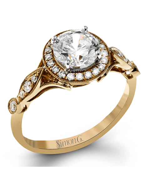 Engagement Ring in 18k Gold with Diamonds