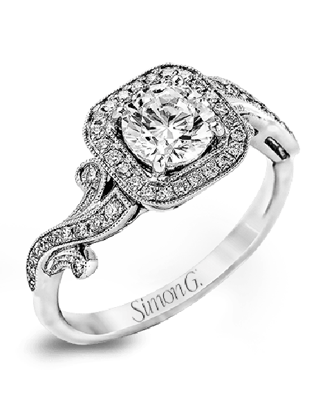 Engagement Ring in 18k Gold with Diamonds