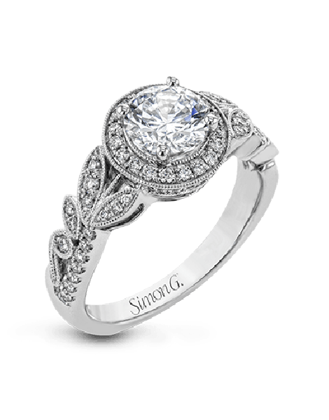 Engagement Ring in 18k Gold with Diamonds