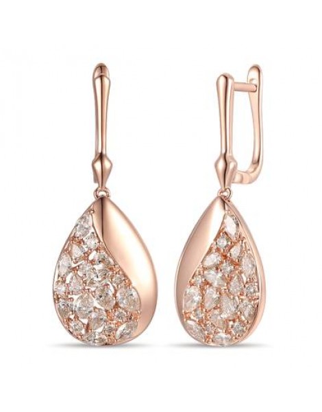 14K R/G EARR 1.48 DIA