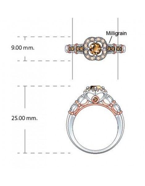 14K TT RING 0.68 DIA