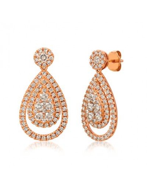 14K R/G EARR 2.41 DIA