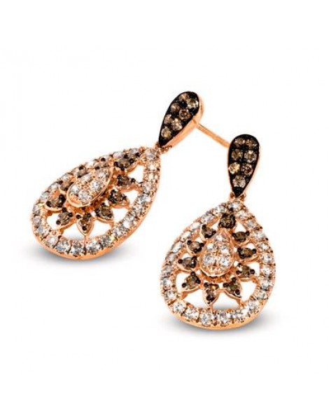 14K R/G EARR 1.40 DIA