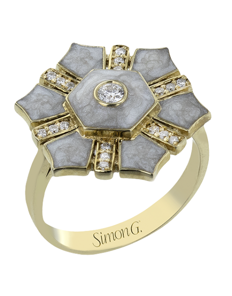Color Ring in 14k Gold with Diamonds