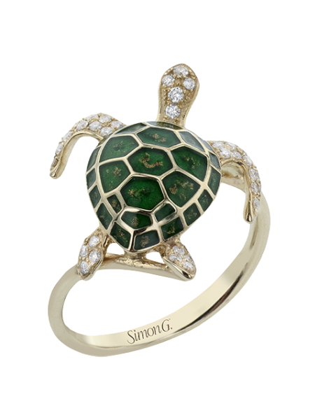 Color Ring in 14k Gold with Diamonds