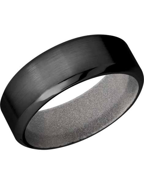 Zirconium 8mm band with a Bright Nickel Cerakote sleeve