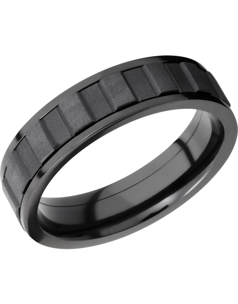 Zirconium 6mm flat band with spinning center