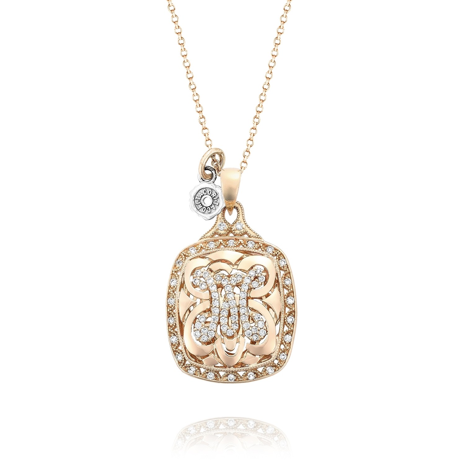 Monogram Diamond Initial Pendant in 
